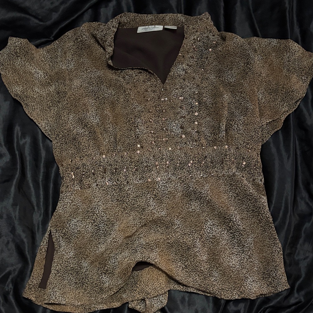 cheetah print sparkly shirt